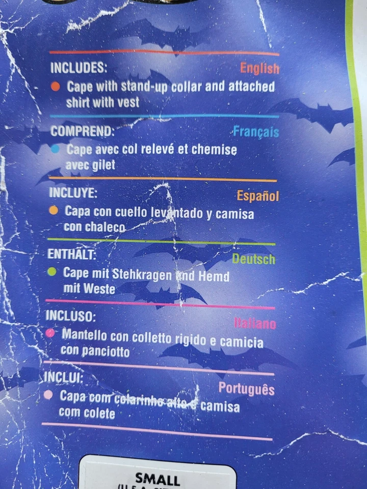  Fantasia infantil de vampiro Halloween tamanho 3-4 anos - Imagem 2 de 4