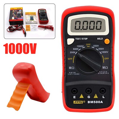 BM500A 1999M 1000V Resistance Tester Digital Insulation Meter Megohmmeter Device