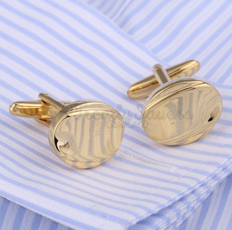 Men’s Gold Cufflinks – Stainless Steel Rectangle Shape, Valentine’s Gift Idea, Classic & Stylish - View #10