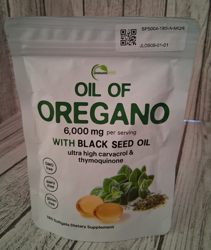 1 Pack Oil of Oregano Softgels with Black Seed Oil 6000mg Oregano Oil