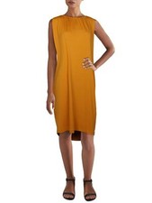 NWT $90 Alfani Women's M Sunset Lilly Orange Scoop Neck Cape Shift Dress