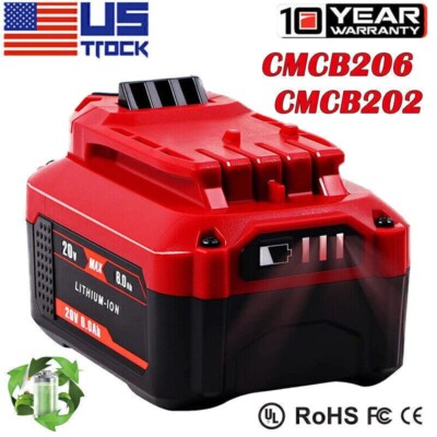 8.0Ah Lithium-ion Battery For Craftsman V20 20 Volt MAX CMCB204 CMCB202 CMCB205