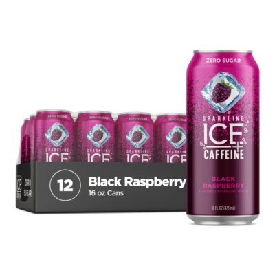 Sparkling Ice +Caffeine Black Raspberry Sparkling Water with Antioxidants 