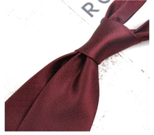 New Classic Solid Red JACQUARD WOVEN 100% Silk Men's Necktie Tie