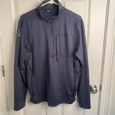 North Face Shirt Mens M Skyline Quarter Zip Fleece Pullover TNF Navy Blue 1/4
