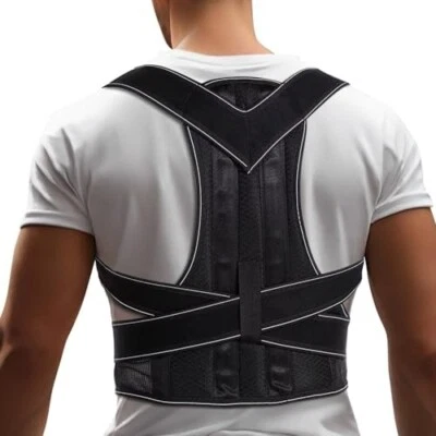 GRISHA Adjustable Posture Corrector Back Brace Men Women Lumbar Shoulder Support Belt