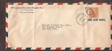 1936 air mail cover Economy Electric Supply Co Atlanta GA to Russell & Stoll NY