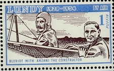LUNDY 1954 117 1 PUFFIN - BLERIOT WITH ANZANI THE CONSTRUCTOR - MNH