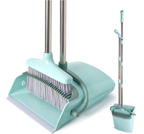 Broom and Dustpan Set for Home, Broom with Dustpan Cleaning Teeth Combo Set
