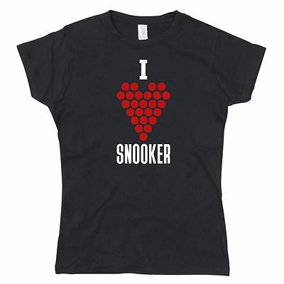 I Love Snooker Billard Damen Tshirt T-Shirt Tee Oberteil
