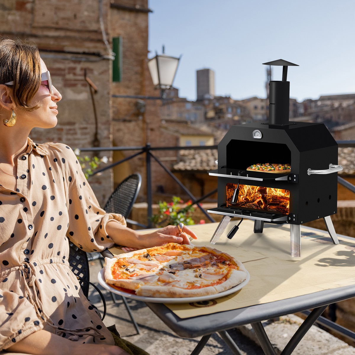 Pizza Oven George Foreman Grill Outdoor Gas With Burners, 25