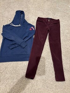 Youth Girls Mixed & Matched Hoodie & Corduroy Jeans, Size XS, Pre-owned
