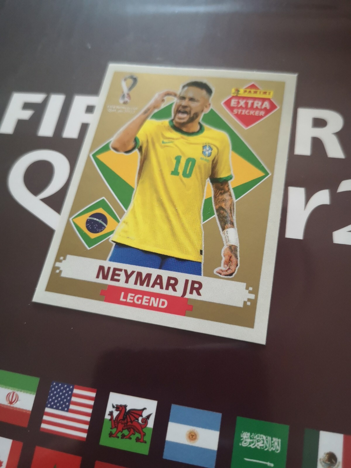 PANINI WORLD CUP 2022 NEYMAR JR. EXTRA CARD GOLD LEGEND