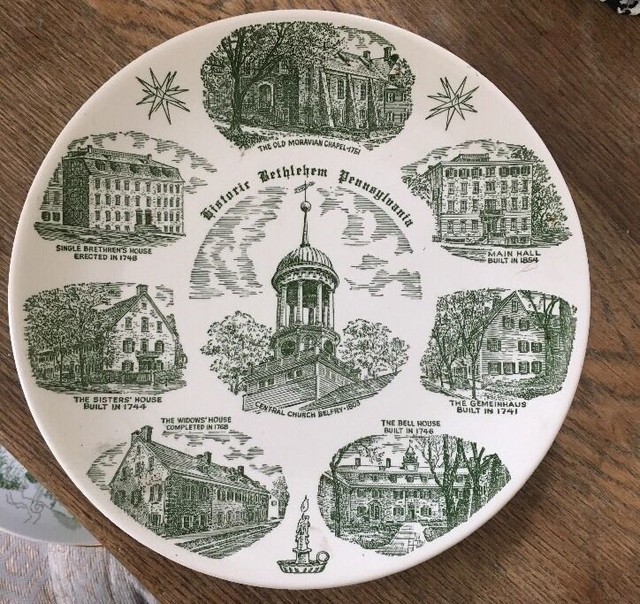VINTAGE Souvenir Bethlehem Pennsylvania Plate KETTLESPRINGS KILNS