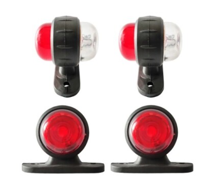 2 Seitenmarkierungsleuchten Anhänger LKW LKW E-Kennzeichen 0140B 12V 24V rot weiß Lampen