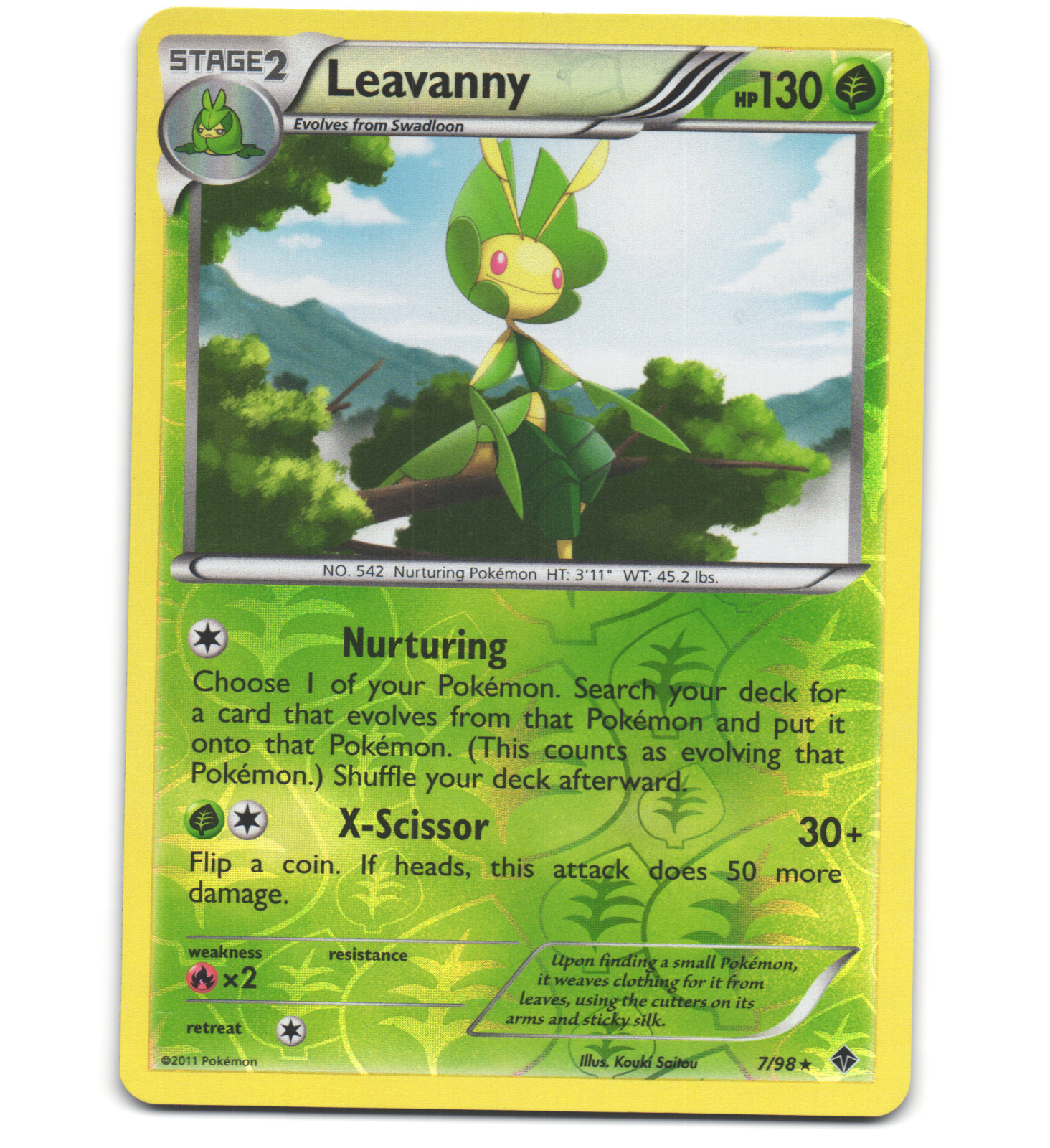 Pokemon 2011 Light Play Leavanny Emerging Powers REVERSE 7/98 Card
