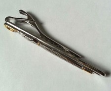 Ancienne Pince à Cravate En Argent Massif 800 - Longueur 4,5 Cm, Poids 4,22 G - Accessoire Vintage - Occasion