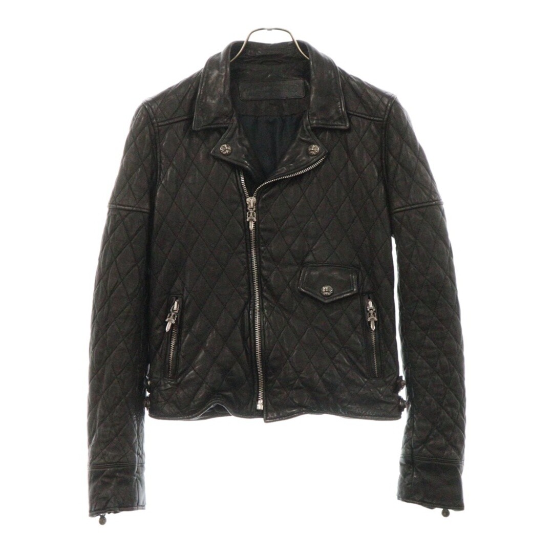 CHROME HEARTS CRETIN LTHR CRITIN LEATHER QUILTING RIDERS JACKET 