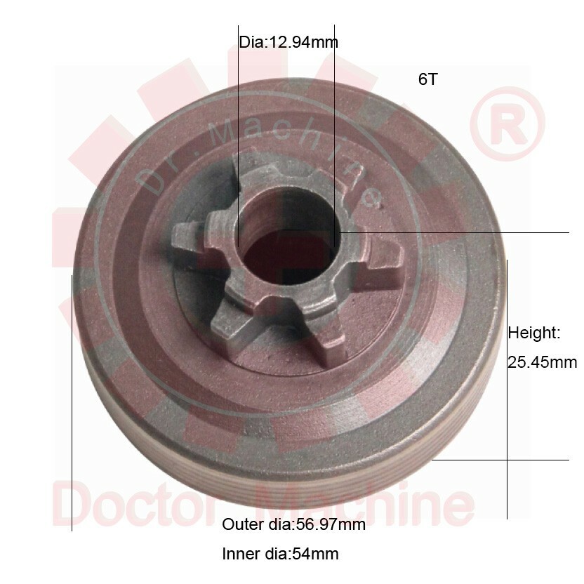 Doctor Machine Campana frizione 3/8" 6Denti - Pignone per Motosega 25cc 2500