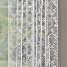 Sheer Lace Window Curtain Panel Embroidered Curtain Rod Pocket KEY WEST