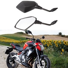 Black Motorcycle Rearview Side Mirrors for Honda Grom 125 Kawasaki Suzuki 10mm
