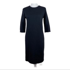 NWT. Zara Cotton/Viscose Black Midi Dress. Size S.