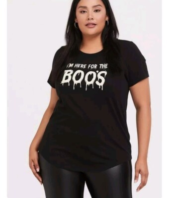 Torrid Graphic Here For The Boos Glow In Dark Classic Fit Tee Black Plus 2X 2