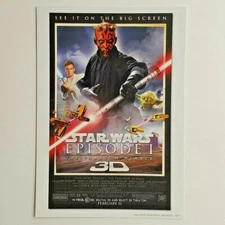 Darth Maul Star Wars Phantom Menace 3D Poster Postcard Yoda Obi Wan Kenobi R2-D2