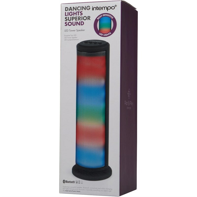 intempo led bluetooth tower speaker