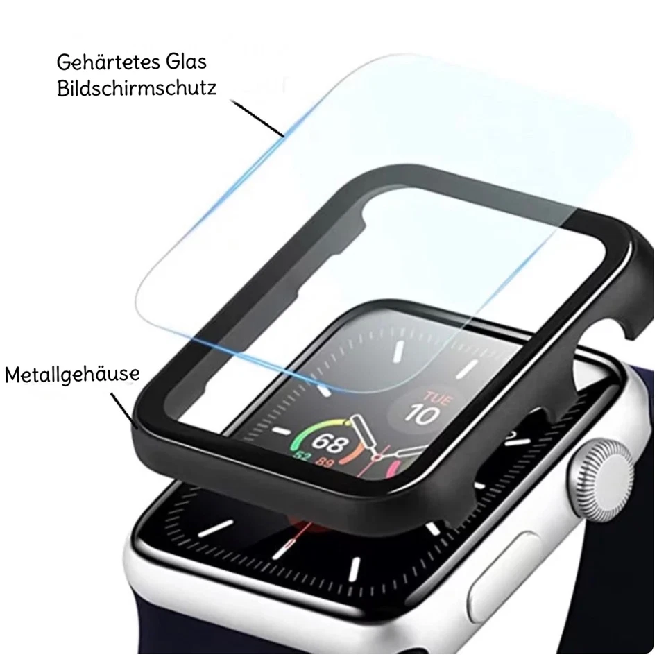 Per Apple Watch 7/8/9 Custodia Protettiva Alluminio Con Vetro ⭐️ Bumper - Immagine 2 di 4