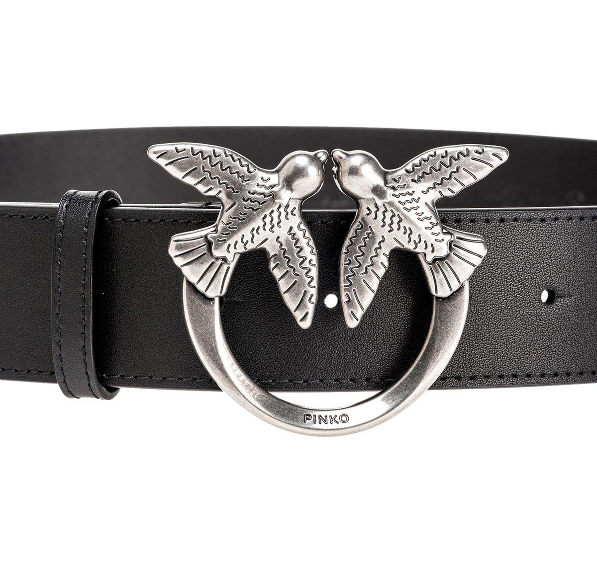 ベルト PINKO Woman Belt Black 104804A2GL Z99N Pinko Women's Love Berry Belt H4 Silver Buckle Black Color
