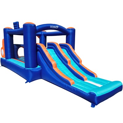 Hapcap Racing Inflatable Bounce House Obstacle Course with Slide  17.7' x 7.5'