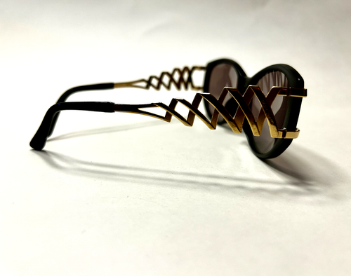 NOS Paloma Picasso Sunglasses Model 3812 C.90 Black/Gold - Picture 2 of 6