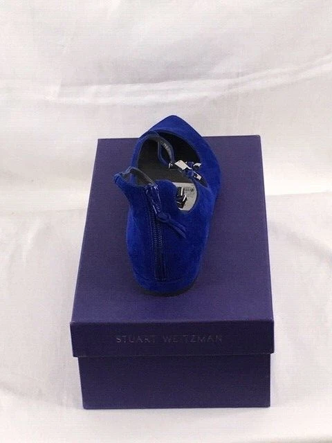 Women's NWB Stuart Weitzman Flippy Electric Suede Three-Staps Ballet Flats Blue - Image 3 of 4
