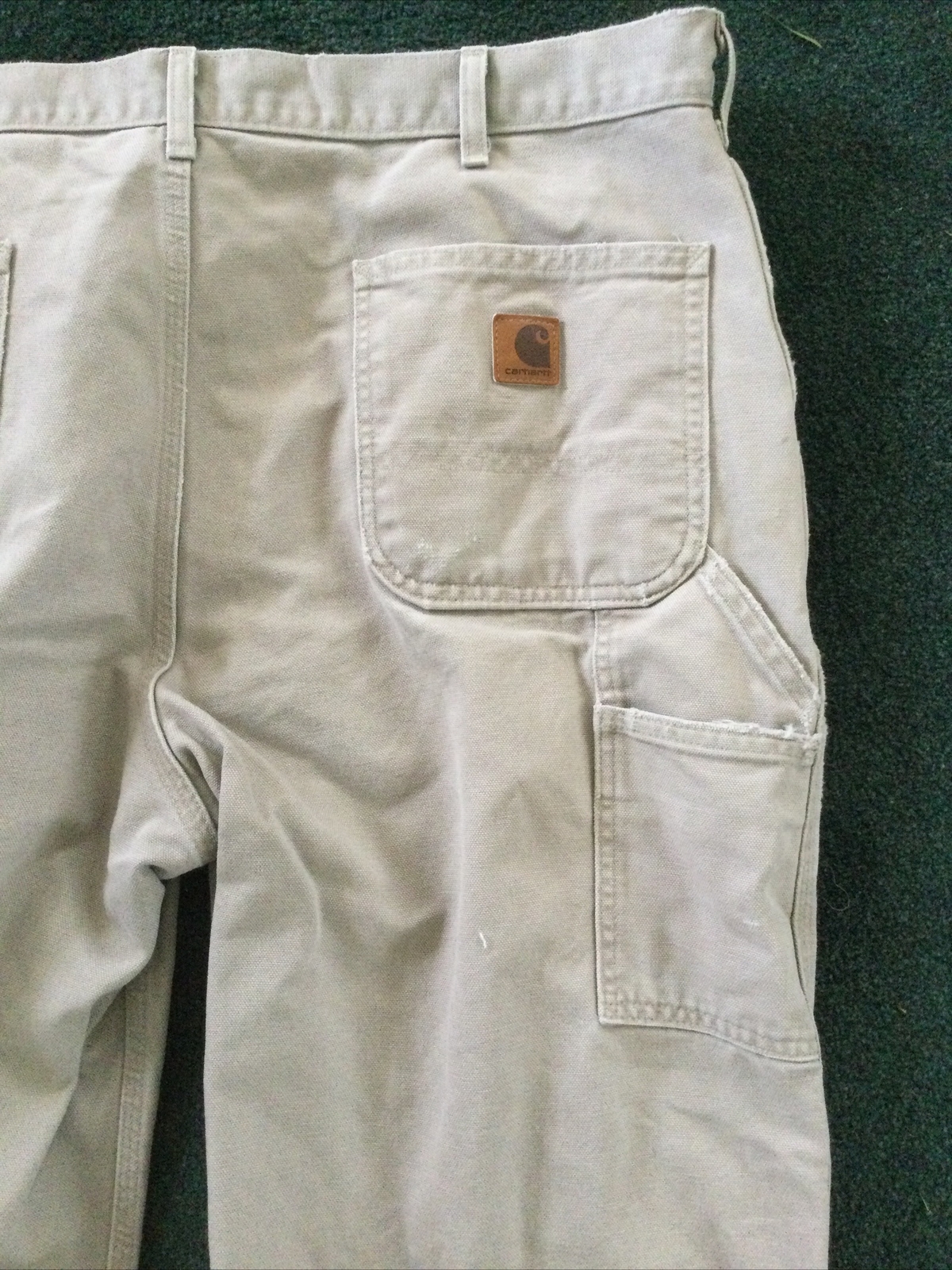 Carhartt Pants Men 38X34 Khaki Relax Fit Carpenter Work Canvas Distressed Grunge thumbnail 6