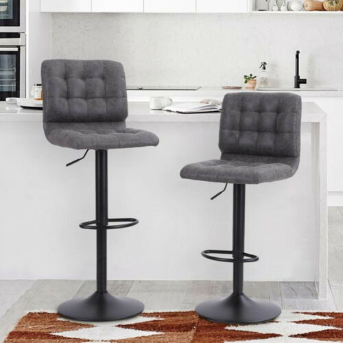 Bar Stools Set of 4 Counter Height Leather Bar Chairs Swivel with Back Footrest - Picture 21 of 21