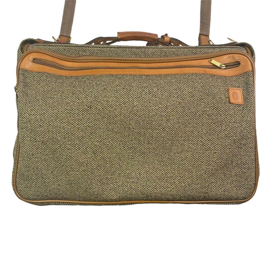 HARTMANN Luggage Hanging Garment Suit Bag Travel Tweed & Leather