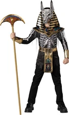 Anubis Skeleton Warrior Egyptian Pharoah Child Boys Costume NEW