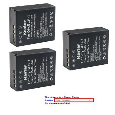 Kastar Fully Decoded Battery Replacement for Olympus BLH-1 OM-D E-M1 Mark II