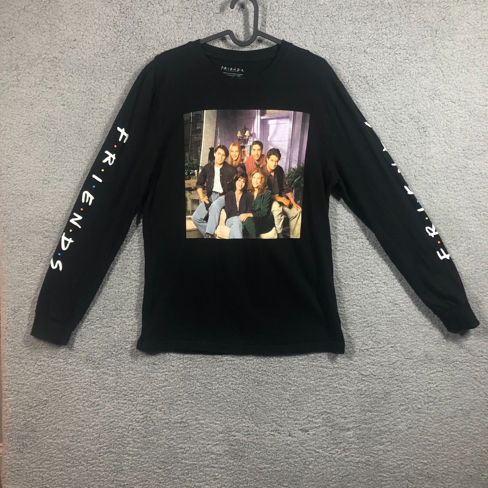 Friends Tv Show Women's Long Sleeve Black Graphic TeeShirt Size Medium