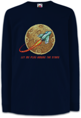 Let Me Play Among The Stars Kids Long Sleeve T-Shirt Astronaut Space Planets