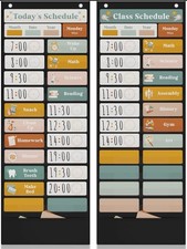 Pocket Chart for Classroom - Daily Schedule Calendar w/ Cards School Homeschool