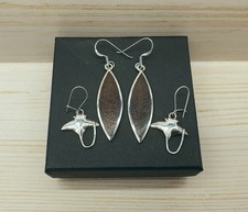 Two Pairs of Vintage 925 Sterling Silver Unusual Sea Themed Drop Earrings