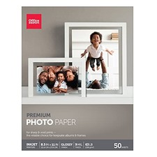 Office Depot Premium Photo Paper, Gloss, 8 1/2in. x 11in., Pack Of 50 Sheets