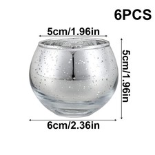 SET OF 6 CIRCLE TEA LIGHT PILLAR CANDLE HOLDERS  Wedding Candles GLASS DESIGN