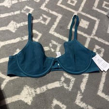 Auden Women's Smooth Mesh Unlined Demi Coverage Bra Green Size 32B Intimates New