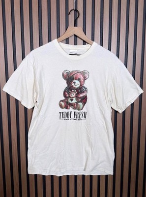 Teddy Fresh T Shirt Medium Men s White Bear Graphic Short Sleeve Basic Tee