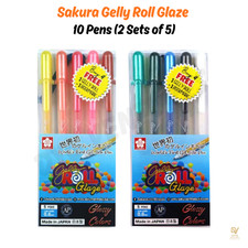 Sakura Gelly Roll Glaze 3D Gloss Gel Pens   Bundle 10 Pens 2 Sets of 5 