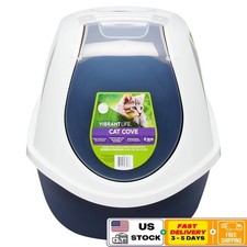 Enclosed Cat Litterbox Odor Control Easy Clean Clear Door Cat Supplies New