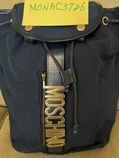 Zaino Moschino, stile vintage colore blu scuro.